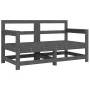 Garden armchairs with cushions 2 pcs solid gray pine wood by vidaXL, Modular outdoor sofas - Ref: Foro24-825592, Price: 199,2...