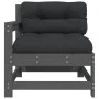 Garden armchairs with cushions 2 pcs solid gray pine wood by vidaXL, Modular outdoor sofas - Ref: Foro24-825592, Price: 199,2...