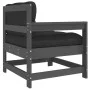Garden armchairs with cushions 2 pcs solid gray pine wood by vidaXL, Modular outdoor sofas - Ref: Foro24-825592, Price: 199,2...