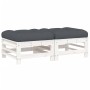 Garden stools with cushions 2 pcs solid white pine wood by vidaXL, Modular outdoor sofas - Ref: Foro24-825696, Price: 127,57 ...