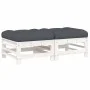 Garden stools with cushions 2 pcs solid white pine wood by vidaXL, Modular outdoor sofas - Ref: Foro24-825696, Price: 126,30 ...