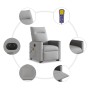 Sillón de masaje eléctrico reclinable elevable tela gris nube