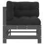 Corner sofas with 2 solid pine wood gray cushions by vidaXL, Modular outdoor sofas - Ref: Foro24-825683, Price: 176,73 €, Dis...