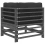Corner sofas with 2 solid pine wood gray cushions by vidaXL, Modular outdoor sofas - Ref: Foro24-825683, Price: 176,73 €, Dis...