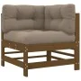Corner sofa with honey brown solid pine wood cushions by vidaXL, Modular outdoor sofas - Ref: Foro24-825656, Price: 129,83 €,...