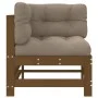 Corner sofa with honey brown solid pine wood cushions by vidaXL, Modular outdoor sofas - Ref: Foro24-825656, Price: 129,83 €,...