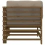 Corner sofa with honey brown solid pine wood cushions by vidaXL, Modular outdoor sofas - Ref: Foro24-825656, Price: 129,83 €,...