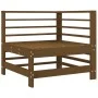 Corner sofa with honey brown solid pine wood cushions by vidaXL, Modular outdoor sofas - Ref: Foro24-825656, Price: 129,83 €,...