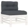 Central sofa with solid white pine wood cushions by vidaXL, Modular outdoor sofas - Ref: Foro24-825661, Price: 84,01 €, Disco...