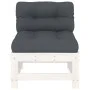 Central sofa with solid white pine wood cushions by vidaXL, Modular outdoor sofas - Ref: Foro24-825661, Price: 84,01 €, Disco...