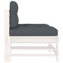 Central sofa with solid white pine wood cushions by vidaXL, Modular outdoor sofas - Ref: Foro24-825661, Price: 84,75 €, Disco...