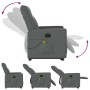 Sillón de masaje eléctrico reclinable elevable tela gris oscuro