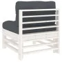 Central sofa with solid white pine wood cushions by vidaXL, Modular outdoor sofas - Ref: Foro24-825661, Price: 84,01 €, Disco...