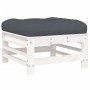 Garden stool with solid white pine wood cushion by vidaXL, Modular outdoor sofas - Ref: Foro24-825668, Price: 56,06 €, Discou...