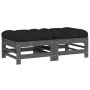 Garden stools with cushions 2 pcs solid pine wood gray by vidaXL, Modular outdoor sofas - Ref: Foro24-825697, Price: 155,30 €...