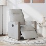 Sillón reclinable eléctrico de tela gris nube