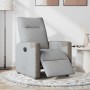 Sillón reclinable eléctrico tela gris claro