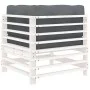 Corner sofa with solid white pine wood cushions by vidaXL, Modular outdoor sofas - Ref: Foro24-825654, Price: 119,25 €, Disco...