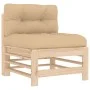 Central sofa with solid pine wood cushions by vidaXL, Modular outdoor sofas - Ref: Foro24-825660, Price: 71,11 €, Discount: %