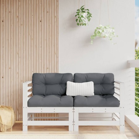 Corner sofas with cushions 2 pcs solid white pine wood by vidaXL, Modular outdoor sofas - Ref: Foro24-825682, Price: 155,87 €...