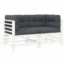 Corner sofas with cushions 2 pcs solid white pine wood by vidaXL, Modular outdoor sofas - Ref: Foro24-825682, Price: 155,87 €...