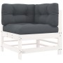 Corner sofas with cushions 2 pcs solid white pine wood by vidaXL, Modular outdoor sofas - Ref: Foro24-825682, Price: 155,87 €...