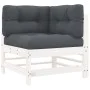 Corner sofas with cushions 2 pcs solid white pine wood by vidaXL, Modular outdoor sofas - Ref: Foro24-825682, Price: 155,87 €...