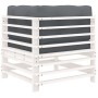 Corner sofas with cushions 2 pcs solid white pine wood by vidaXL, Modular outdoor sofas - Ref: Foro24-825682, Price: 155,87 €...