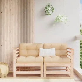 Corner sofas with 2 solid pine wood cushions by vidaXL, Modular outdoor sofas - Ref: Foro24-825681, Price: 131,26 €, Discount: %