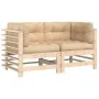 Corner sofas with 2 solid pine wood cushions by vidaXL, Modular outdoor sofas - Ref: Foro24-825681, Price: 131,26 €, Discount: %