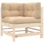 Corner sofas with 2 solid pine wood cushions by vidaXL, Modular outdoor sofas - Ref: Foro24-825681, Price: 131,26 €, Discount: %