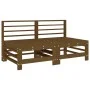 Central sofas with cushions 2 pcs honey brown pine wood by vidaXL, Modular outdoor sofas - Ref: Foro24-825691, Price: 212,90 ...