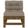 Central sofas with cushions 2 pcs honey brown pine wood by vidaXL, Modular outdoor sofas - Ref: Foro24-825691, Price: 212,90 ...