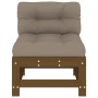 Mittelsofas mit Kissen aus 2 Stück honigbraunem Kiefernholz von vidaXL, Modulare Sofas für den Außenbereich - Ref: Foro24-825...