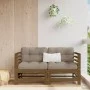 Corner sofas and cushions 2 pcs solid honey brown pine wood by vidaXL, Modular outdoor sofas - Ref: Foro24-825684, Price: 239...