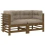 Corner sofas and cushions 2 pcs solid honey brown pine wood by vidaXL, Modular outdoor sofas - Ref: Foro24-825684, Price: 239...
