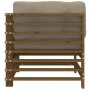 Ecksofas und Kissen 2 Stück aus massivem Kiefernholz, honigbraun von vidaXL, Modulare Sofas für den Außenbereich - Ref: Foro2...
