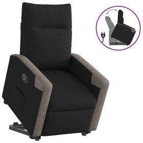 Sillón reclinable elevable tela negro Sillón reclinable elevable tela negro