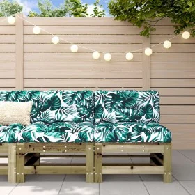 Central sofas with cushions 2 pcs impregnated pine wood by vidaXL, Modular outdoor sofas - Ref: Foro24-825694, Price: 149,45 ...