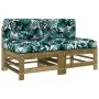 Central sofas with cushions 2 pcs impregnated pine wood by vidaXL, Modular outdoor sofas - Ref: Foro24-825694, Price: 149,45 ...