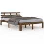 Estructura de cama madera maciza marrón miel 160x200 cm