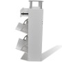 Mueble zapatero con cajón y estante superior de vidrio blanco