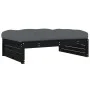 Garden stool solid black pine wood 120x80 cm by vidaXL, Modular outdoor sofas - Ref: Foro24-825769, Price: 128,30 €, Discount: %