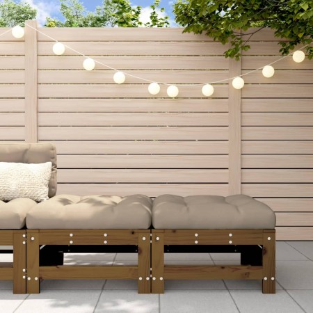 Garden stools with cushions 2 pcs honey brown pine wood by vidaXL, Modular outdoor sofas - Ref: Foro24-825698, Price: 172,57 ...