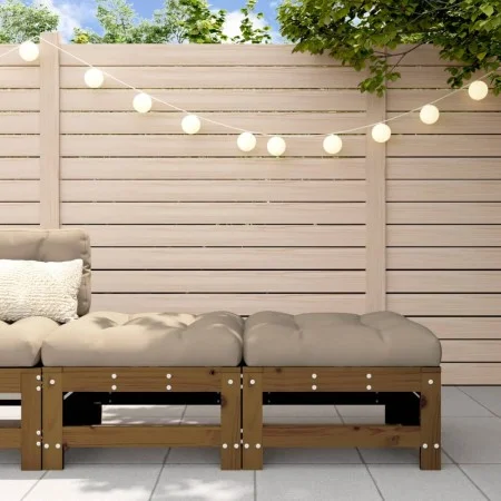 Garden stools with cushions 2 pcs honey brown pine wood by vidaXL, Modular outdoor sofas - Ref: Foro24-825698, Price: 159,34 ...
