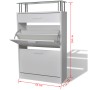 Mueble zapatero con cajón y estante superior de vidrio blanco