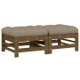 Garden stools with cushions 2 pcs honey brown pine wood by vidaXL, Modular outdoor sofas - Ref: Foro24-825698, Price: 159,34 ...