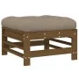 Garden stools with cushions 2 pcs honey brown pine wood by vidaXL, Modular outdoor sofas - Ref: Foro24-825698, Price: 159,34 ...