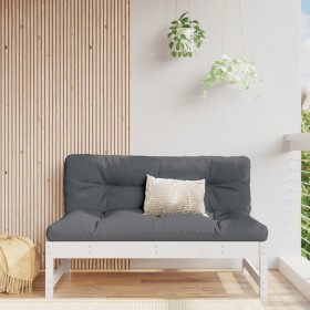 Sofá central madera maciza de pino blanco 120x80 cm de vidaXL, Sofás modulares de exterior - Ref: Foro24-825731, Precio: 97,5...