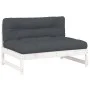 Zentrales Sofa Massives Kiefernholz weiß 120x80 cm von vidaXL, Modulare Sofas für den Außenbereich - Ref: Foro24-825731, Prei...